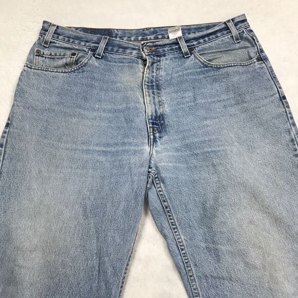 90s LEVIS 550 Jeans Men 36x30 Relaxed Straight Light Wash Denim Blue Mexico - Picture 5 of 16